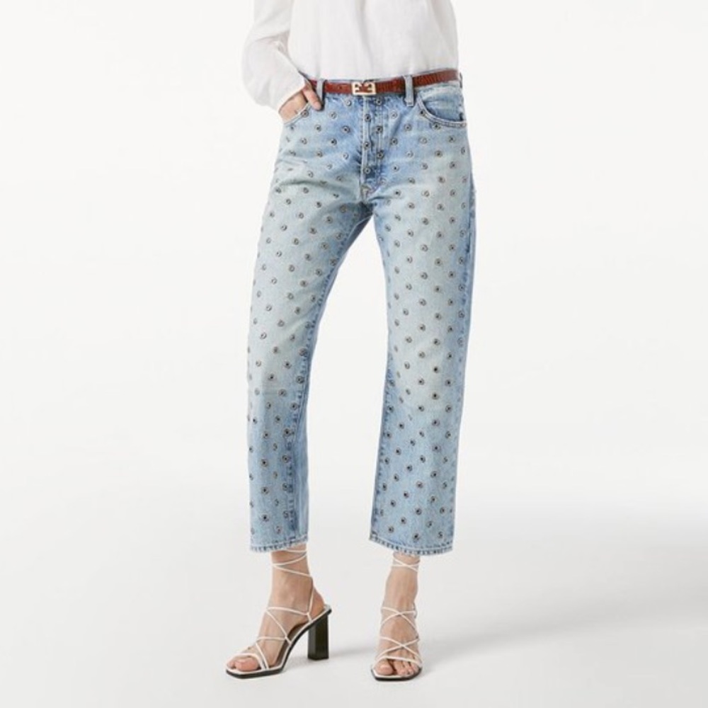 FRAME Le Slouch Grommet Crop Straight Leg Jeans 27